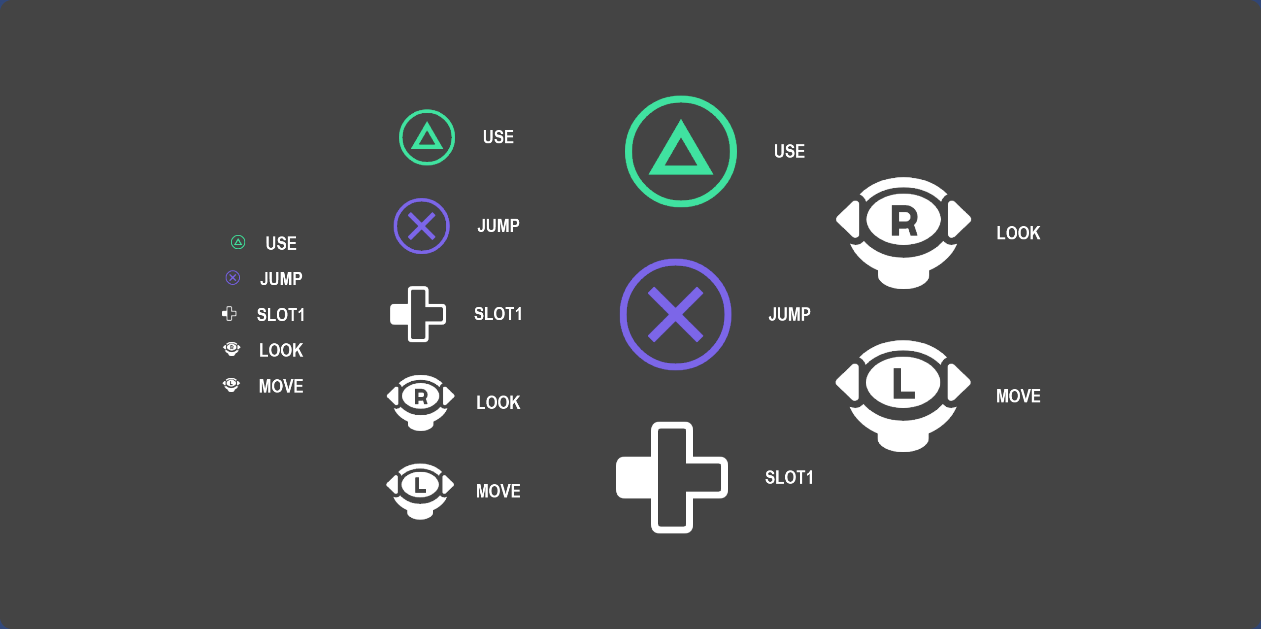 PlayStation glyphs using the outline style