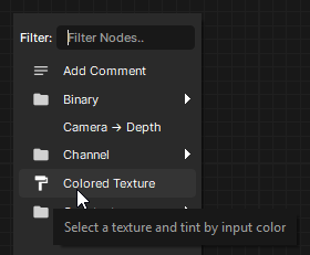 The Custom Node appears when added to the Node Library