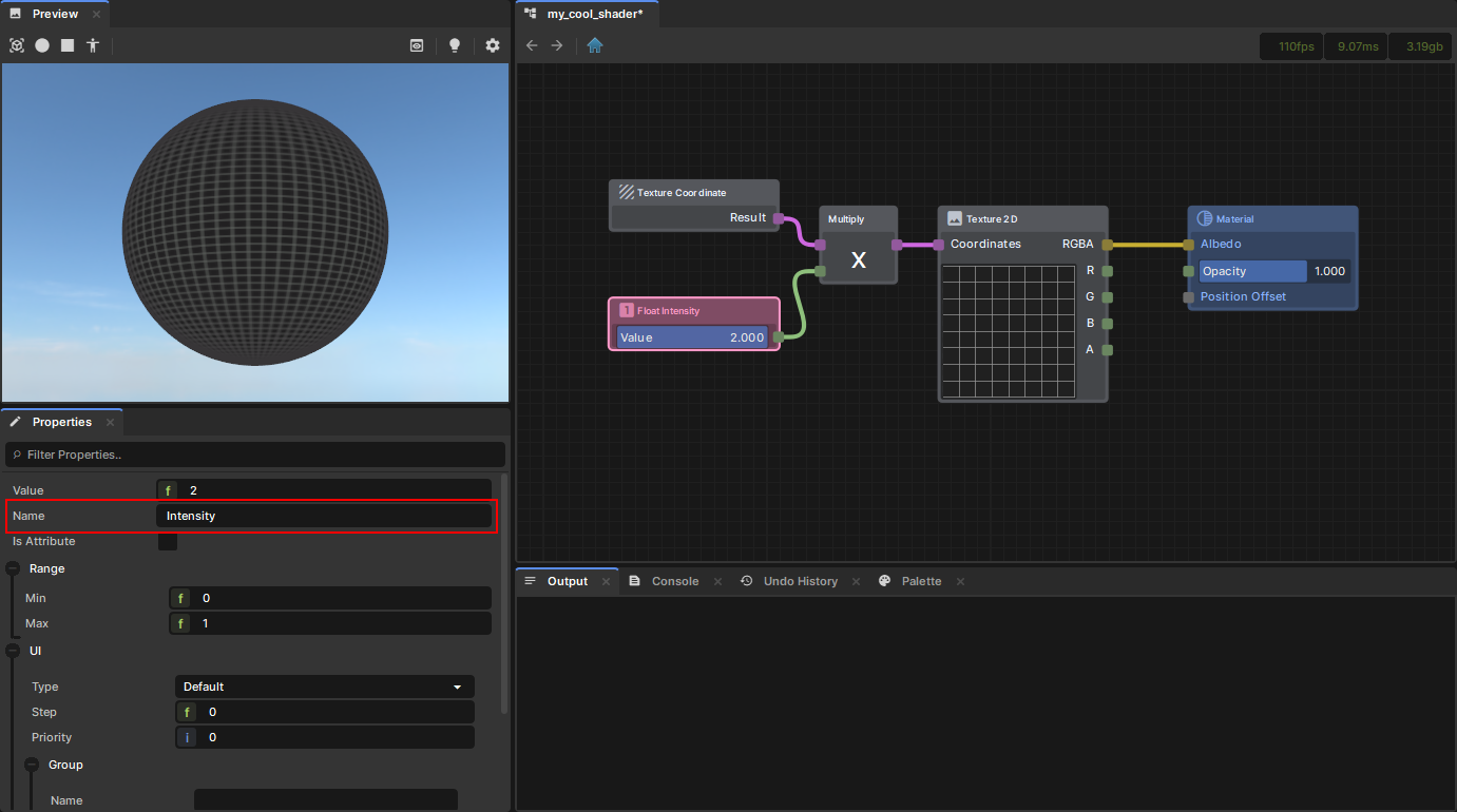 Giving a Float constant the name "Intensity"