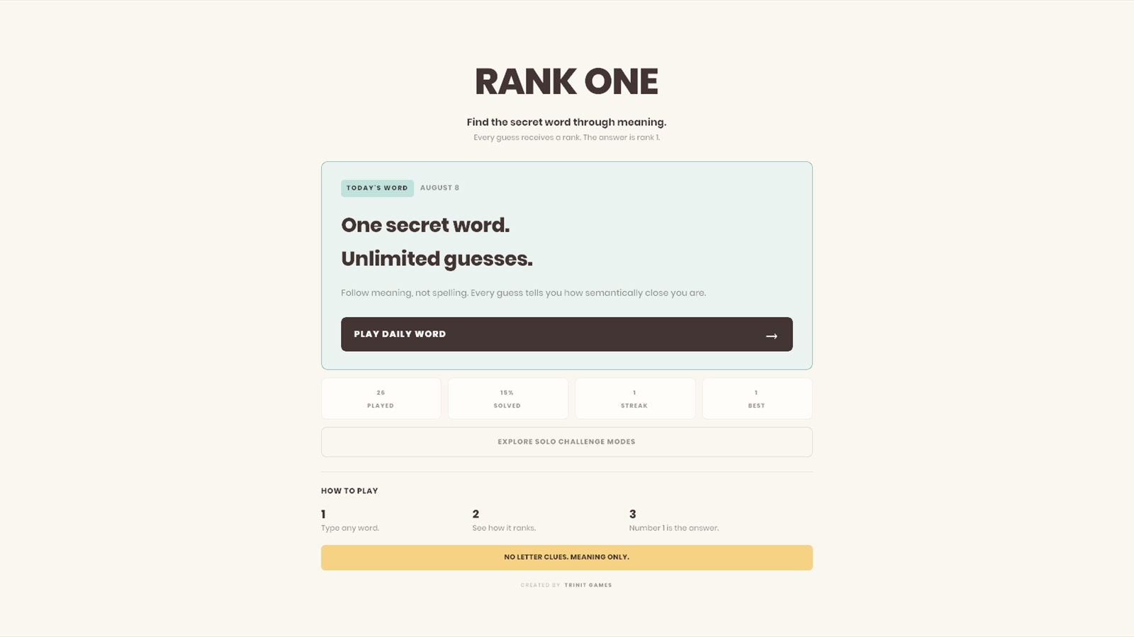 RANK ONE