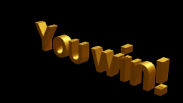 You Win! text