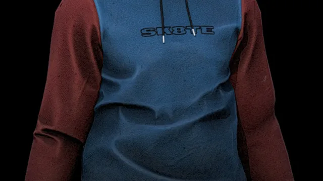 Blue And Red Skater Hoodie Dirty