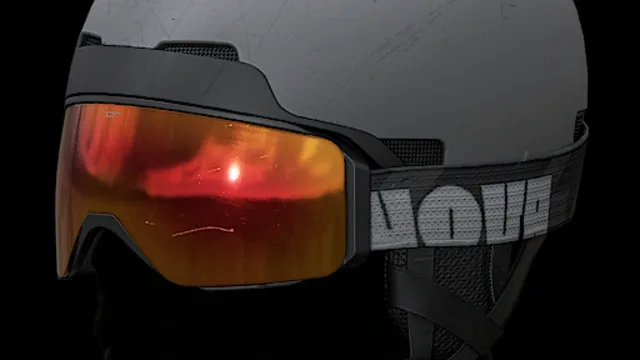 Gray Ski Helmet & Burnt Goggles