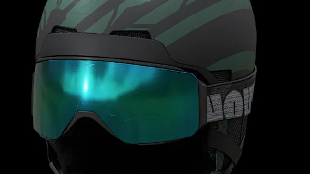 Green Ski Helmet & Ocean Goggles
