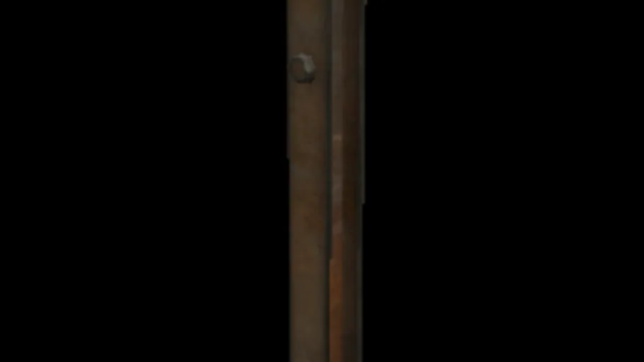 Road Barrier Rusty Pole A