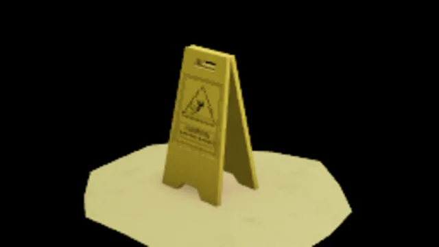 Retro Wet Floor Sign and Pee