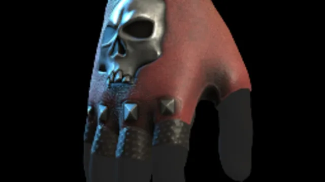 Skull Gloves Red