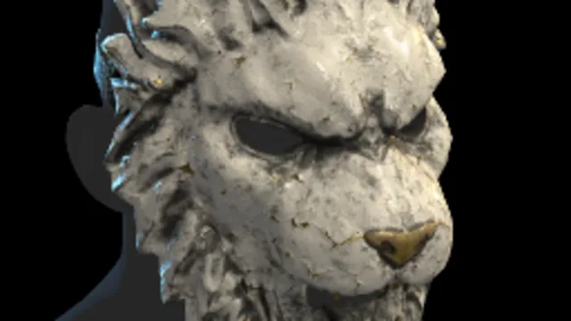 Lion Facemask (White)