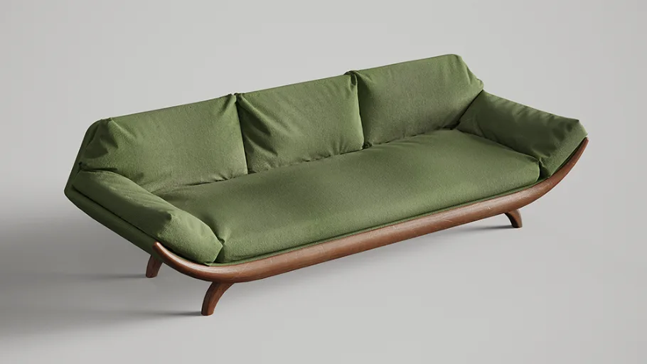 Green Lounge Couch Breakable