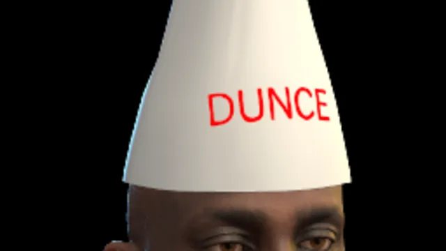 Dunce Cap Horizontal Red Text