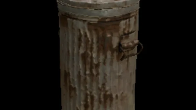 Metal Trash Can Combined (Rusted)