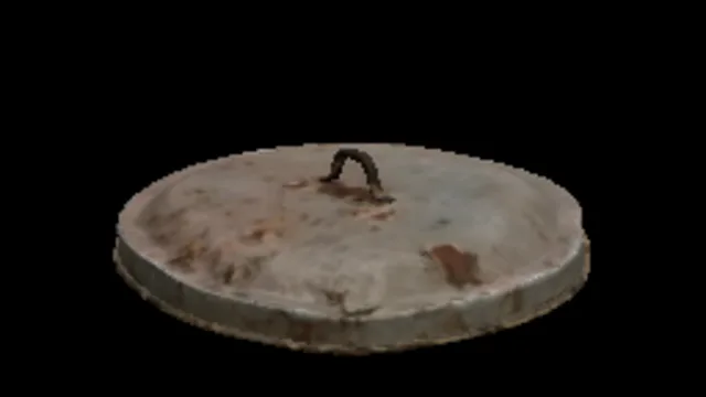 Metal Trash Can Lid (Rusted)