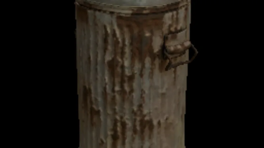 Metal Trash Can (Rusted)