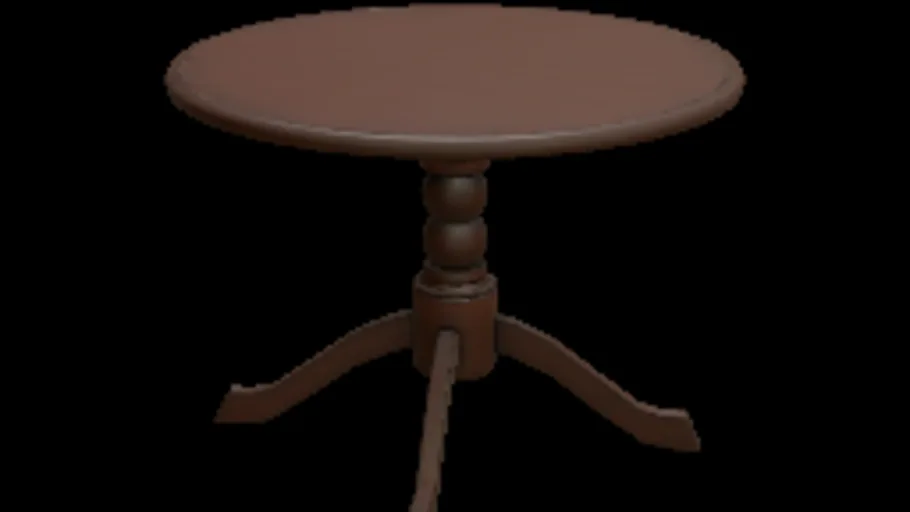 Round Wooden Table 01