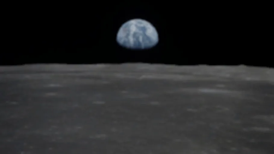 Apollo 11 Earth over the Moon