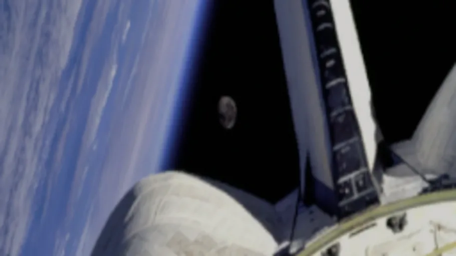 Earth and Moon from Discovery