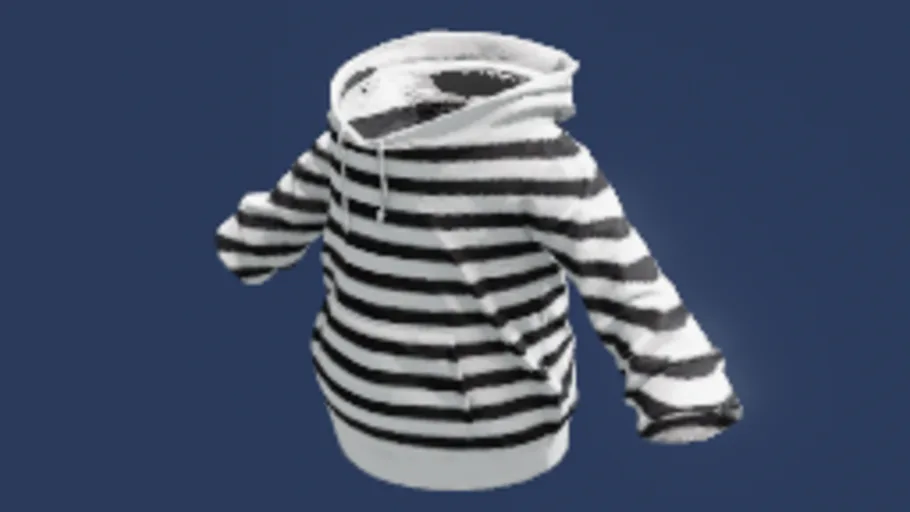 Striped Hoodie White