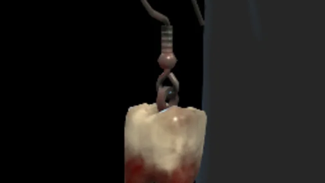 Bloody Tooth Earrings (Hand Painted)
