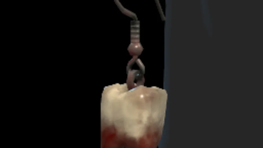 Bloody Tooth Earrings (Hand Painted)