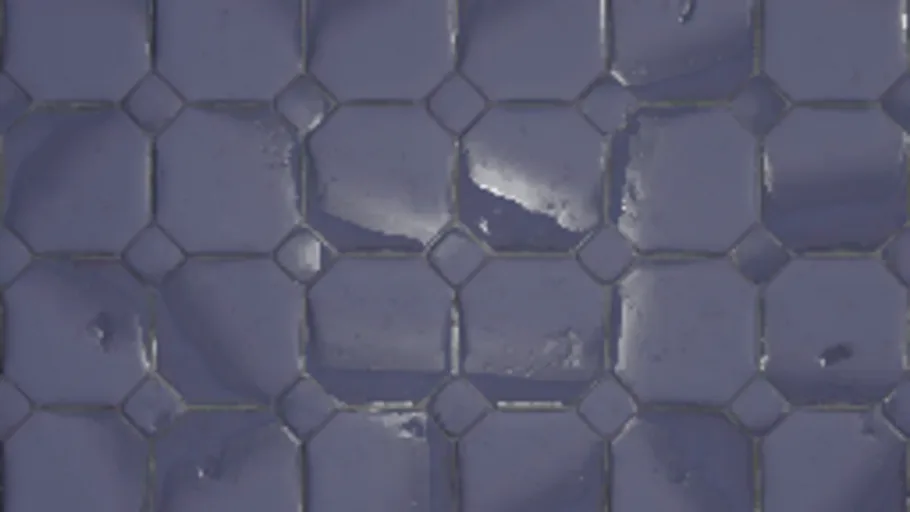 Blue Brick Pavement Wet