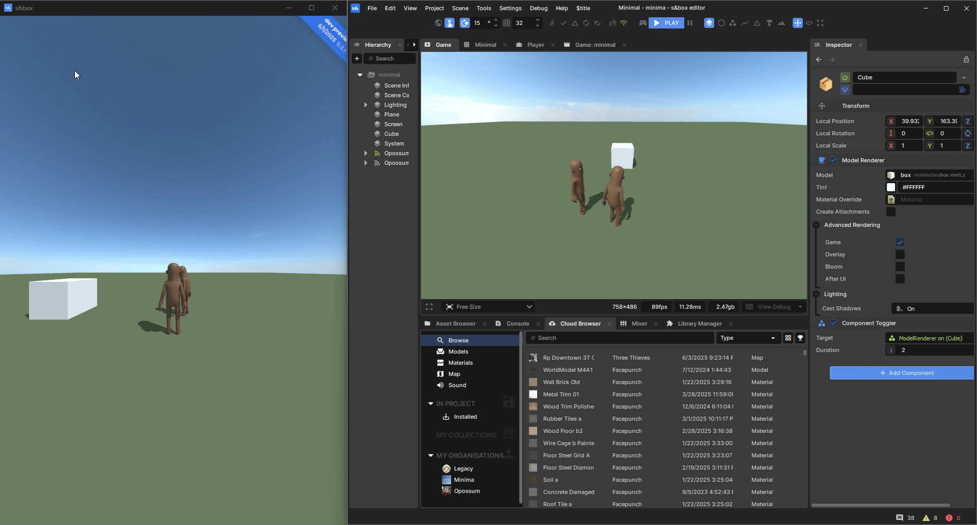 The component in action, replicating Enabled on the ModelRenderer