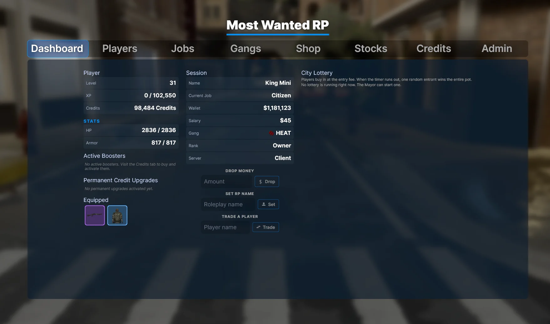 MostWantedRP -- First line of code.